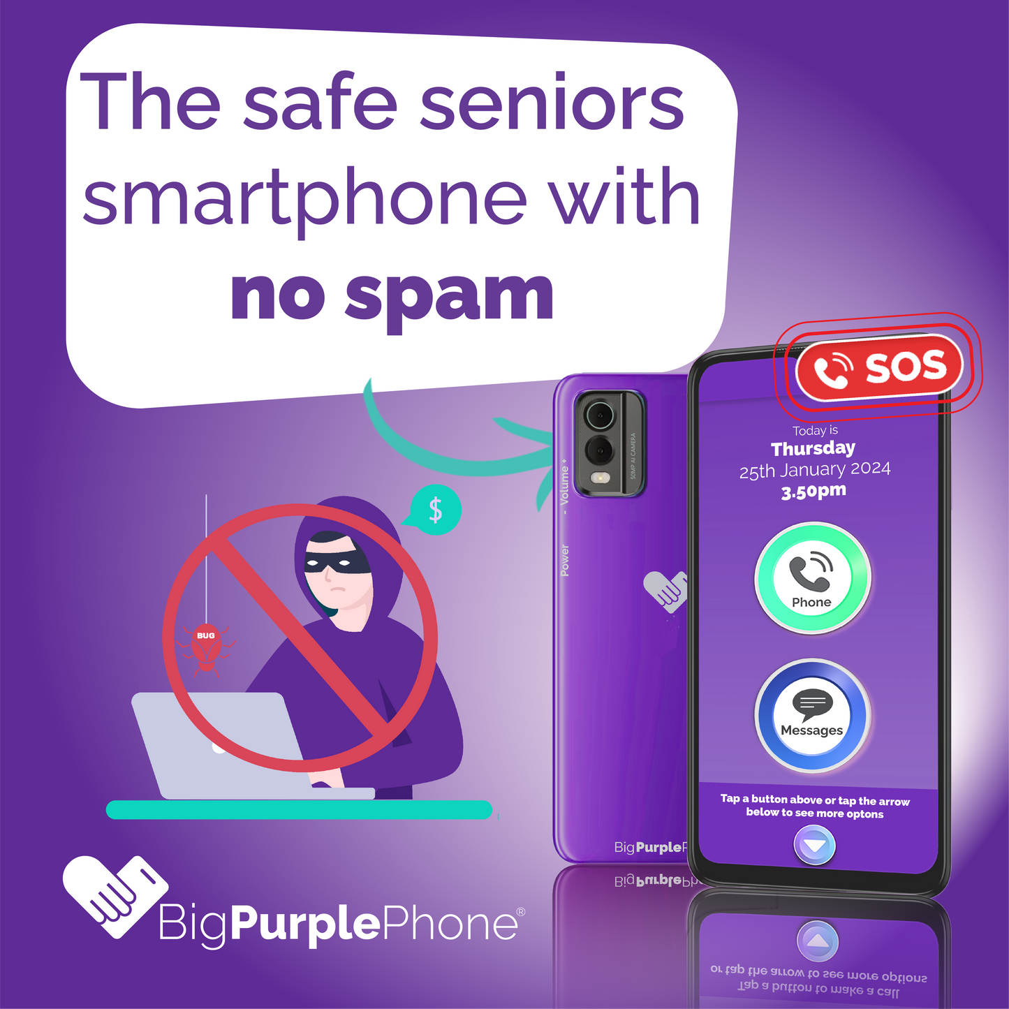 Best Mobile for Seniors: BigPurplePhone Talk&Text